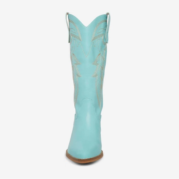 ✅🆕 Madden Girl , turquoise color ,Redford Western style , embroidery Boot - Picture 5 of 9